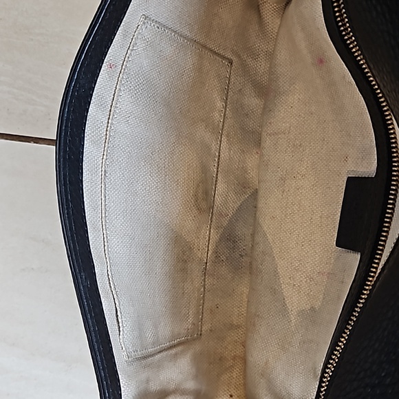 Gucci Soho Tassel Clutch Black Leather GG Logo - Picture 15 of 16